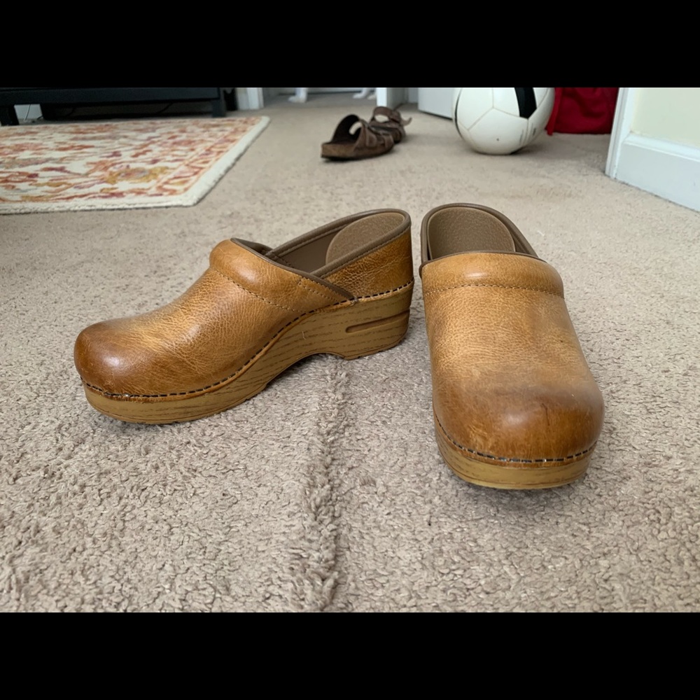 Dansko Professional Honey Distressed Leather Clogs